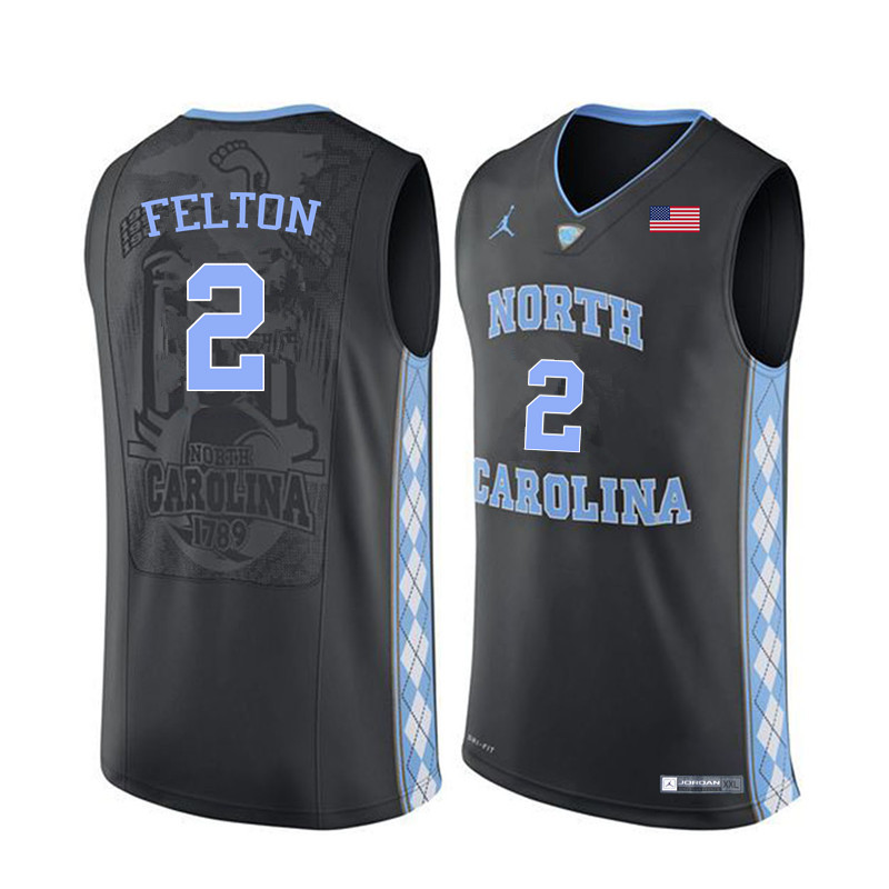 Men North Carolina Tar Heels #2 Raymond Felton College Basketball Jerseys Sale-Black